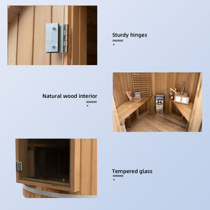 Cilindrico esterno bagno di vapore lontano infrarosso tradizionale secco una persona stanza Sauna al coperto barile Sauna per il bagno per Sal - Product Image 2