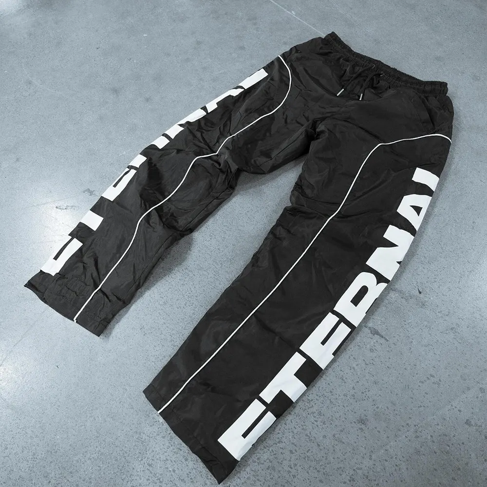Custom sweatpants 3m reflective streetwear windbreaker nylon pants for men