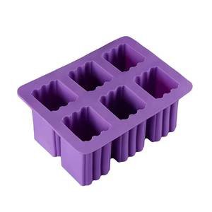 Moule à savon en silicone rectangulaire grand format à 6 cavités, antiadhésif, facile à démouler, certifié LFGB, personnalisable, de l'usine MUYULINS - Product Image 3