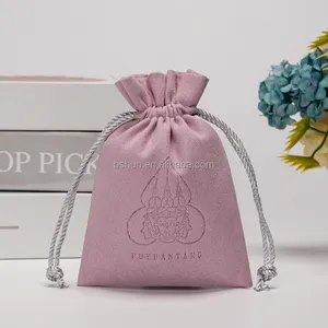 Wholesale Custom Logo Printed Microfiber Pouch Drawstring Perfume Gift Jewelry Microfiber Bag Jewelry Display