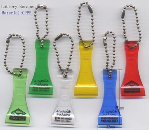 Biểu tượng tùy chỉnh nhựa thả hình dạng Xổ Số vé <span class=keywords><strong>scraper</strong></span> với Keychain - Product Image 4