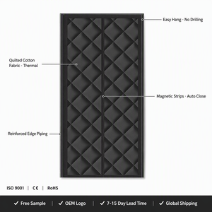 Cortina Magnética Térmica Aislante de Algodón para Puerta, Malla Antimosquitos e Insectos, Autoadhesiva, Sin Perforación - Product Image 2