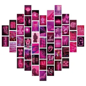 Neon wall collage kit aesthetic pictures 50 pieces 4 x 6 picture wall photo collage art kit aesthetic pictures for wall