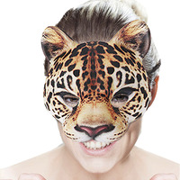 Masque d'Halloween pour Fête de Carnaval, Décoration de Bal Masqué, Demi-masque Animal Léopard en EVA, DIY 17x19cm, Livraison Directe Transfrontalière