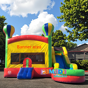 Château gonflable à air chaud avec toboggan et piscine pour fêtes d'anniversaire, château de saut pour enfants - Product Image 2