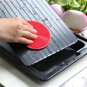 Plateau de décongélation amélioré en métal sans électricité avec bac d'égouttement pour <span class=keywords><strong>viande</strong></span> congelée, <span class=keywords><strong>planche</strong></span> de cuisine - Product Image 6