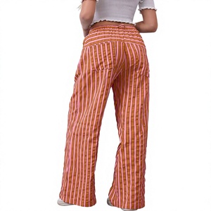<span class=keywords><strong>Pantaloni</strong></span> Palazzo Casual da <span class=keywords><strong>Donna</strong></span> a Gamba Larga a Righe, Comodi con Coulisse, Vestibilità Ampia Oversize con Tasche, in Spandex / Poliestere OEM - Product Image 6