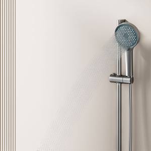 Ensemble de douche en aluminium d'ingénierie hôtelière avec tige de levage et pommeau de douche à main pressurisé support de rangement robinet de baignoire cascade - Product Image 4