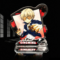 Pin Badge Karakter Anime 3D Lenticular Custom, Magnet Kulkas Akrilik Holografik Lenticular dengan Glitter Epoxy Grosir
