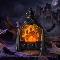 Nicro Nouvelle Lampe de Table Créative en Forme de Château, Alimentée par Piles, en Plastique, Portable, Lampe à Vent, Veilleuse, Cadeaux d'Halloween, Décorations de Table