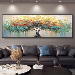 Pintura al Óleo Abstracta <span class=keywords><strong>de</strong></span> Árbol Dorado en 3D, 100% Pintada a Mano, con Paleta Grande y Técnica <span class=keywords><strong>de</strong></span> Espátula, sobre Lienzo - Product Image 5