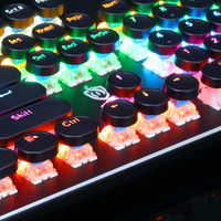 104 Keys Pudding Round Keycaps Double Color Injection Electroplating Punk Keycaps for Keyboard