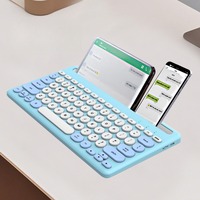 Ensemble clavier et souris ergonomique sans fil BT 5.0, 78 touches, étanche, anti-ghosting, avec interrupteurs noirs, pour ordinateur portable, PC, phablet, tablette, multi-appareils