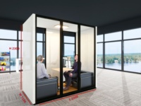 Salle d'interprétation sur place à montage rapide à bon prix, cabine de traduction mobile temporaire Salle de réunion pour 2 personnes ou plus