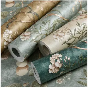 Fancy Morden Beautiful Flower European Luxury Nonwoven Embossed Wall Paper Wallpaper