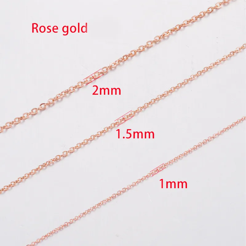 Chain Necklaces Rose Gold Plated Wholesale Fashion Simple Plain Women Jewelry Men Gift Business Party Wedding Unisex Technology