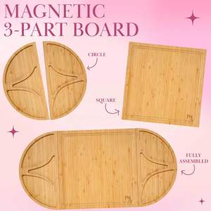 <span class=keywords><strong>Paris</strong></span> Hilton Lot de 7 planches à fromage en bambou magnétiques personnalisables Ustensiles de service en acier inoxydable rose pour la cuisine à domicile - Product Image 4