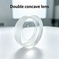 Double Concave Lens Diameter 45mm Edge Thickness 7mm BK7 Glass for Microscope Optical Instruments Light Dispersion Application