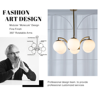 Trendy, exquisite ijzeren glazen hanglamp met eenvoudige installatie, ronde vorm, LED, voor thuis, woonkamer, restaurant.