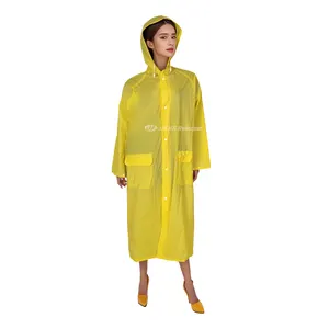 Gelbe Mode jacke Notfall Poncho wasserdichter Regenmantel wieder verwendbare leichte Jacke mit Kapuze PVC Regen mäntel