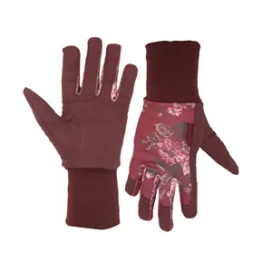 PRI vente en gros de gants de travail de jardin à impression florale synthétique femmes hiver polaire bambou enfants gants de jardin