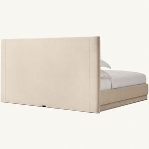 Lit double moderne pour la maison, cadre de lit rembourré en tissu doux - Product Image 4