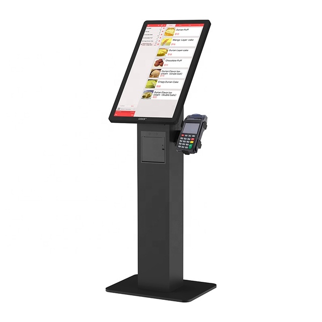 Restaurant Indoor Floor Standing 21.5" Automatic Touch Fast Food Self Ordering Payment Pos Terminal Ordering Kiosk