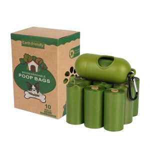 Poop Pet Waste Disposal <b>Bag</b> <b>Compostable</b> Biodegradable Degradable Dog Poop Poo Pop <b>Bag</b> Cornstarch Poop <b>Bag</b> for Dog Custom Label - Product Image 1