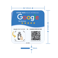 Placa de Acrílico con Código QR para Redes Sociales (Facebook/TikTok/Sitio Web), Adhesivo Reutilizable para Hoteles, 13.56mhz