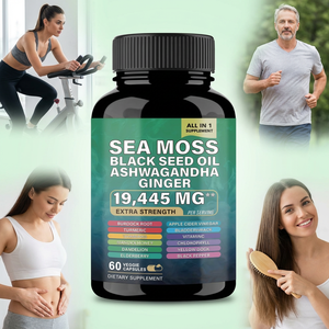 OEM ODM <span class=keywords><strong>Capsules</strong></span> de Soutien Immunitaire : Mousse de Mer, Huile de Nigelle, Ashwagandha, Gingembre – Peau Améliorée, Immunité Renforcée, Énergie – 60 Comprimés - Product Image 6