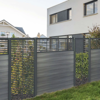 Panneau de clôture extérieur rétractable en bois composite Wpc Panneaux de jardin en plastique solide Planches de clôture, treillis et portails