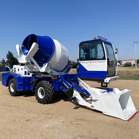 Mezcladora de Concreto Autocargable Portátil de 500L, Pequeña Mezcladora de Cemento Diésel para Construcción Agrícola