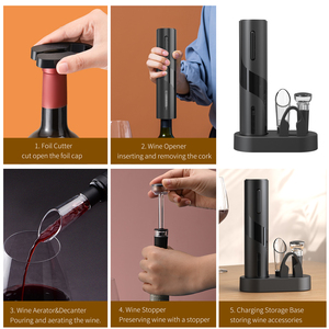 Klt nhà máy ban đầu điện Mở rượu cơ sở sạc có thể sạc lại tự động mở chai rượu vang thiết lập tùy chỉnh mở rượu - Product Image 2