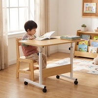 Table d'ordinateur portable en métal convertible et réglable avec surface en bois et design moderne et épuré pour l'étude et le bureau en villa