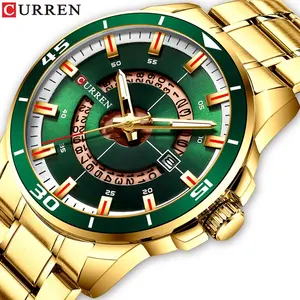 CURREN 8359 New Style Reloj Hombre Quartz Gold Wrist Watches Special Fashion Design Business Waterproof Led Lights Hand Watch