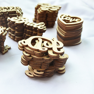 30 Cái Laser Cut Bảng Trang Trí Gỗ Nghệ Thuật Thủ Công Mini Lát Dấu Hiệu Thư Khẩu Hiệu Trang Trí Đám Cưới Thủ Công Gỗ - Product Image 3