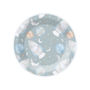 DAMAI Vaisselle jetable à thème spatial bleu, ensemble de vaisselle en papier pour fête, idéal pour 10 invités - Product Image 4