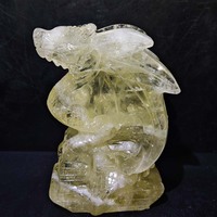 Statue de dragon en citrine cristalline au prix d'usine, artisanat en cristal fait main, pierre précieuse de haute qualité, décoration Feng Shui pour la maison, cadeau