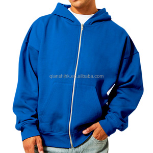 100% algodón de alta calidad con cremallera completa fabricantes de Sudadera con capucha French Terry Heavyweight Oversized Zip up Hoodie Manufacturers - Product Image 2