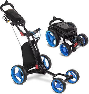 รถเข็นกอล์ฟพับได้ GAMEN GOLF รุ่น GM-PT001 โครงอะลูมิเนียมน้ำหนักเบา 4 ล้อ พร้อมที่ใส่ร่ม รับน้ำหนักได้ 30 กก. - Product Image 1