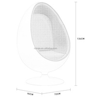 Chaise pivotante en velours, haut-parleur en fibre de verre, Chaise de salon, Design coquille ovale, canapé avec son stéréo, vente en gros