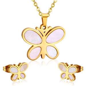 Parures de bijoux de mariée populaires pour femmes, collier et boucles d'oreilles en forme de coquille dorée, ensemble de bijoux de mariage tendance - Product Image 3