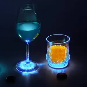 Lichtgevende Achtbaan Wijnfles Led Cocktailglas 3M Eva Cup Sticker Met Schakelaar Coaster