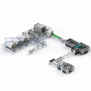 Alta velocidade non stop papel higiênico cozinha toalha corte máquina embalagem processamento produção linha