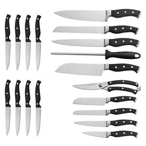 Ensemble de 19 couteaux de chef tranchants et résistants à la rouille, avec manche ABS à trois rivets, en acier inoxydable, avec bloc de rangement - Product Image 6