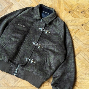 Manufacturer Custom Firefighting Fireman Lobster Clasp Boxy Cropped <b>Jackets</b> <b>Suede</b> Wool Coat Design <b>Jackets</b> for <b>Men</b> - Product Image 2