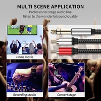 Câble adaptateur audio stéréo Xput 6,35 mm TRS mâle vers double RCA mâle en Y, cordon stéréo 1/4 pouce vers double RCA