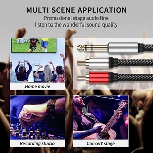 Xput spina maschio Jack TRS da 6.35MM a doppio cavo adattatore Audio Stereo <span class=keywords><strong>RCA</strong></span> 2 <span class=keywords><strong>RCA</strong></span> maschio Y Splitter - Product Image 5