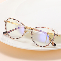 2023 MS 97696 nouvelles femmes à la mode métal TR lunettes Anti-lumière bleue Cat-Eye Optica lunettes cadre Logo personnalisable