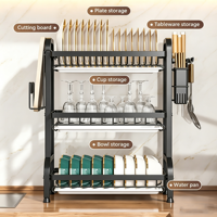 Égouttoir à vaisselle pour plan de travail de cuisine, plateau de drainage pour planche à découper, organisateur de rangement pour coin de comptoir de cuisine, gain de place